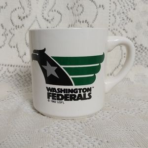 Rare 1982 Washington Federals Coffee Mug USFL Football Memorabilia Lewis Bros